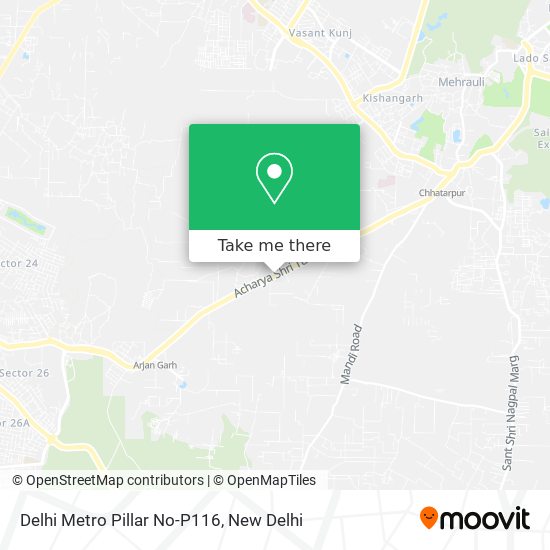 Delhi Metro Pillar No-P116 map