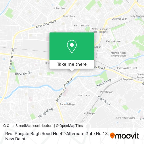 Rwa Punjabi Bagh Road No 42-Alternate Gate No 13 map