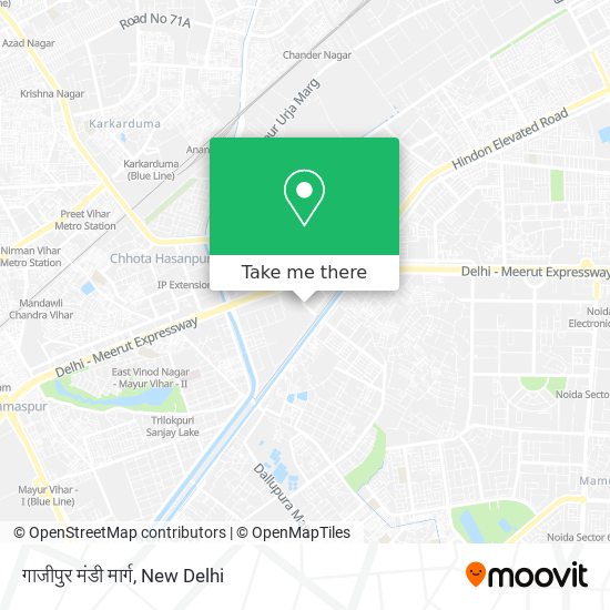गाजीपुर मंडी मार्ग map