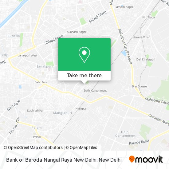 Bank of Baroda-Nangal Raya New Delhi map