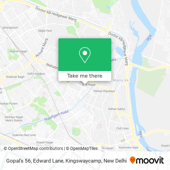Gopal's 56, Edward Lane, Kingswaycamp map