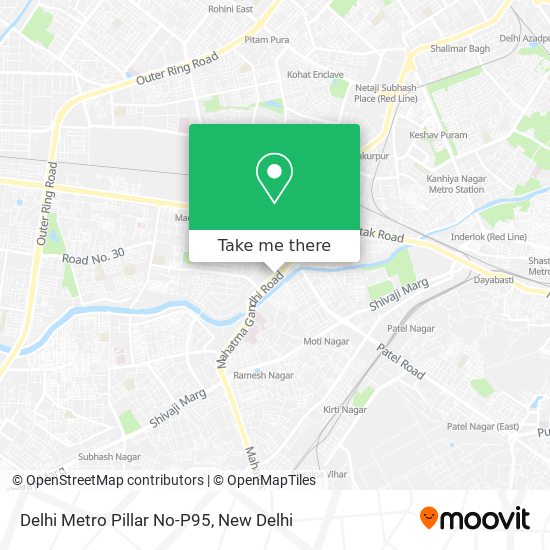 Delhi Metro Pillar No-P95 map