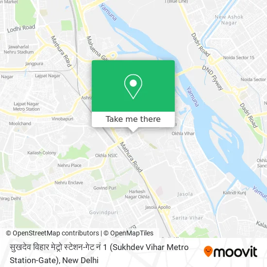 सुखदेव विहार मेट्रो स्टेशन-गेट नं 1 (Sukhdev Vihar Metro Station-Gate) map