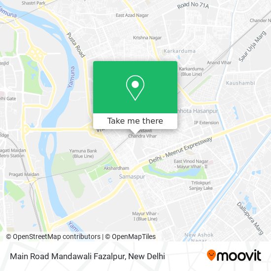 Main Road Mandawali Fazalpur map