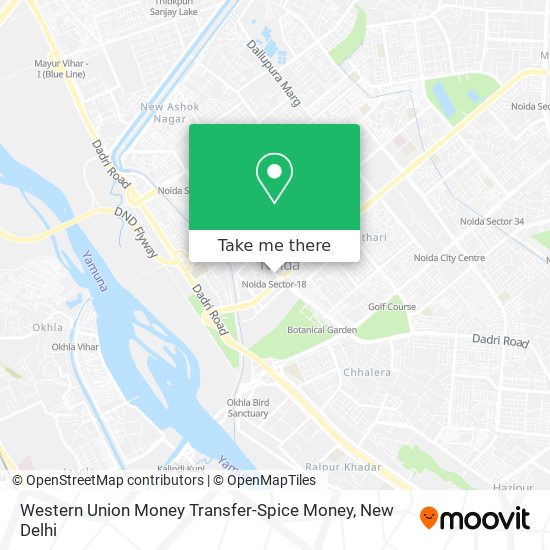 Western Union Money Transfer-Spice Money map