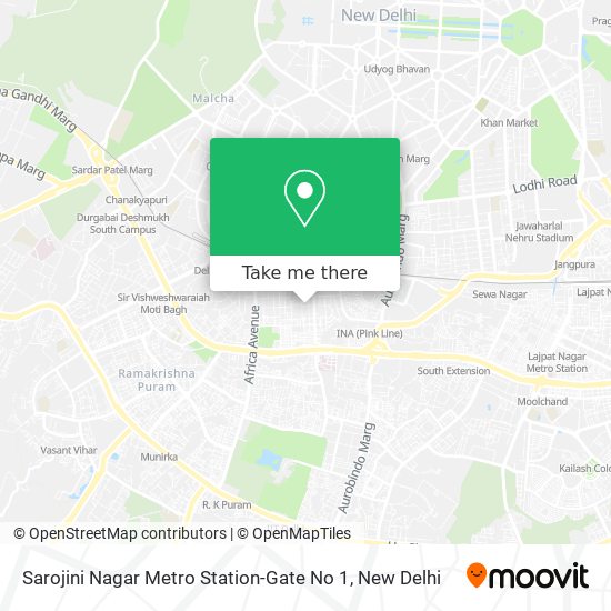 Sarojini Nagar Metro Station-Gate No 1 map