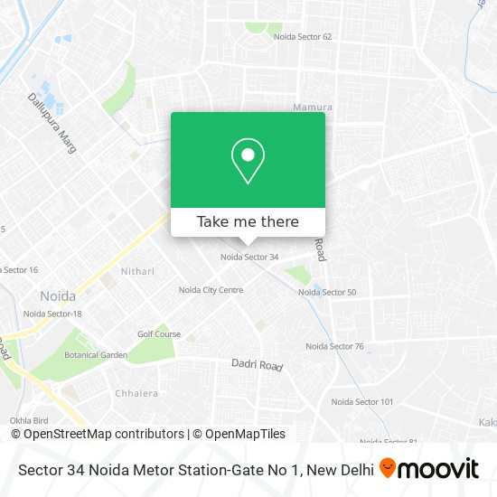 Sector 34 Noida Metor Station-Gate No 1 map