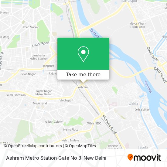 Ashram Metro Station-Gate No 3 map