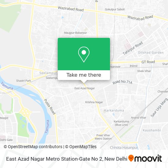 East Azad Nagar Metro Station-Gate No 2 map
