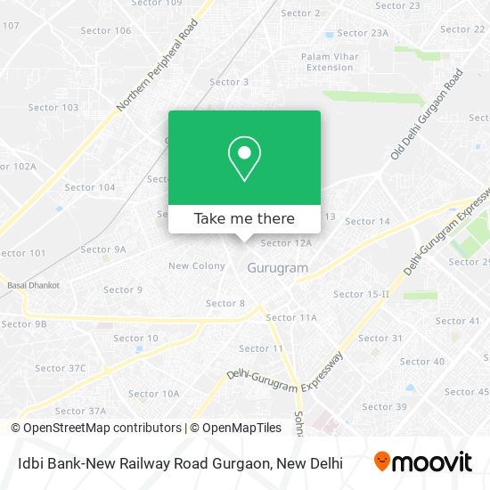 Idbi Bank-New Railway Road Gurgaon map