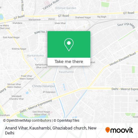 Anand Vihar, Kaushambi, Ghaziabad church map