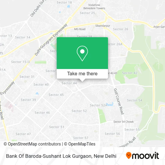 Bank Of Baroda-Sushant Lok Gurgaon map
