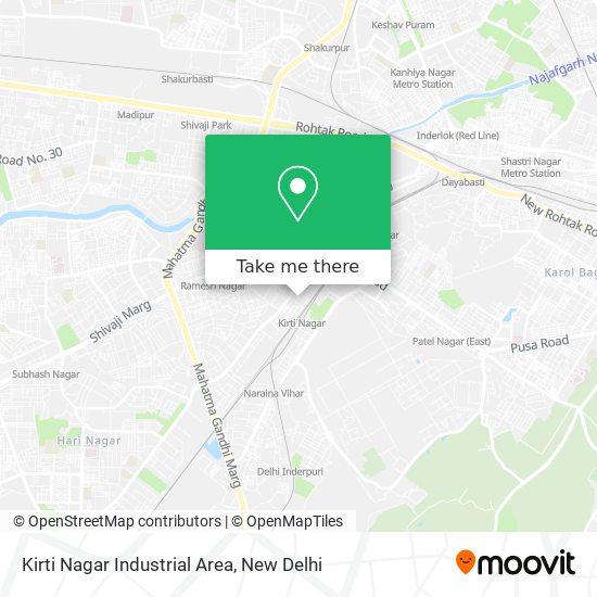 How to get to Kirti Nagar Industrial Area in Delhi by Bus, Metro or Train?