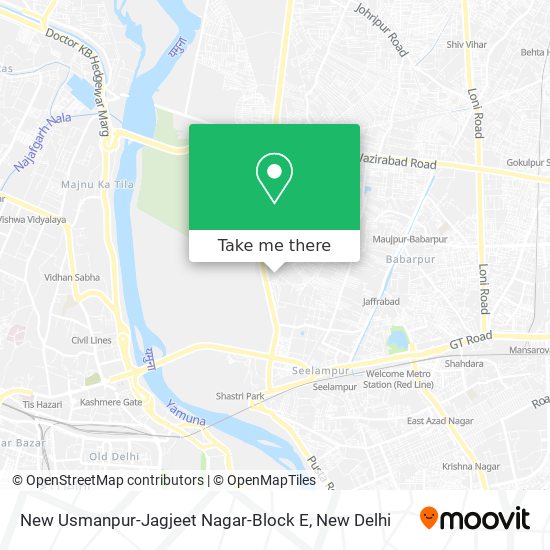 New Usmanpur-Jagjeet Nagar-Block E map
