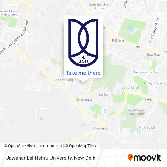 Jawahar Lal Nehru University map