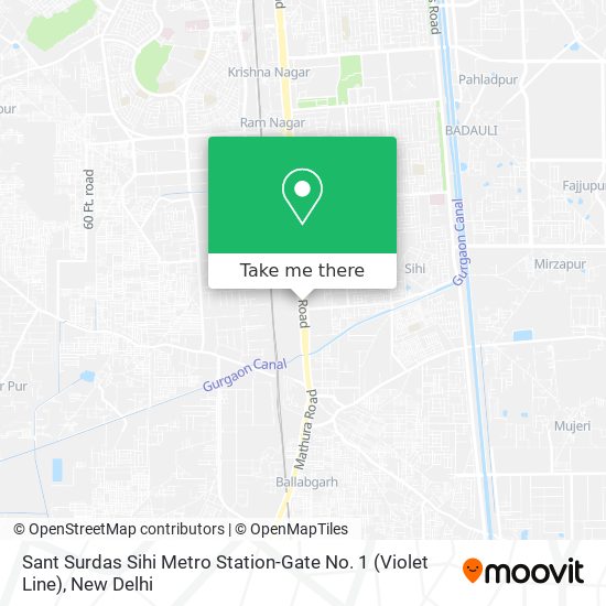 Sant Surdas Sihi Metro Station-Gate No. 1 (Violet Line) map
