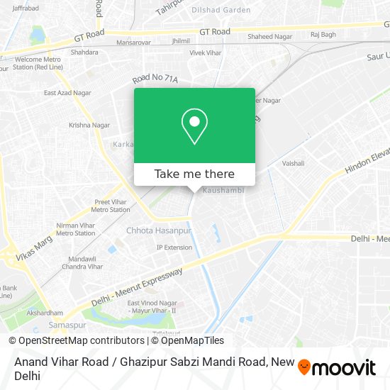 Anand Vihar Road / Ghazipur Sabzi Mandi Road map