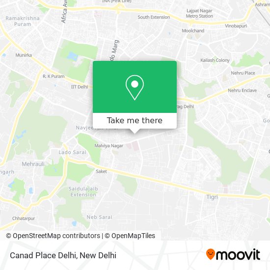 Canad Place Delhi map
