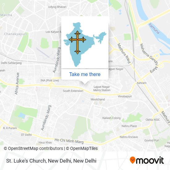 St. Luke's Church, New Delhi map