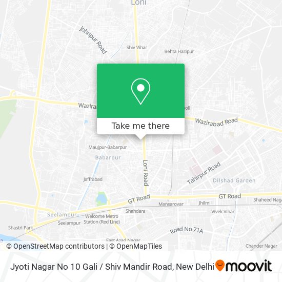Jyoti Nagar No 10 Gali / Shiv Mandir Road map