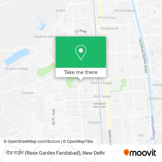 रोज गार्डन (Rose Garden Faridabad) map