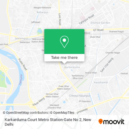 Karkarduma Court Metro Station-Gate No 2 map