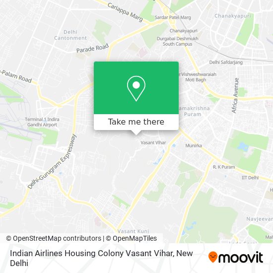 Indian Airlines Housing Colony Vasant Vihar map