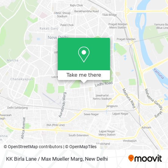 KK Birla Lane / Max Mueller Marg map