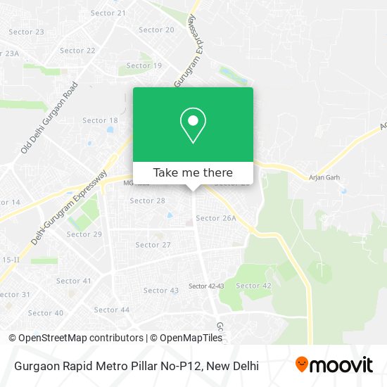 Gurgaon Rapid Metro Pillar No-P12 map
