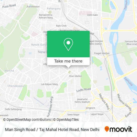 Man Singh Road / Taj Mahal Hotel Road map