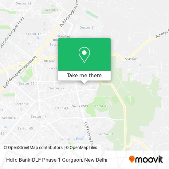 Hdfc Bank-DLF Phase 1 Gurgaon map