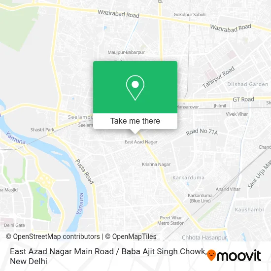 East Azad Nagar Main Road / Baba Ajit Singh Chowk map