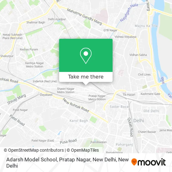 Adarsh Model School, Pratap Nagar, New Delhi map