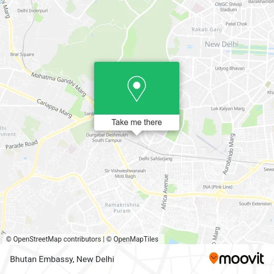 Bhutan Embassy map