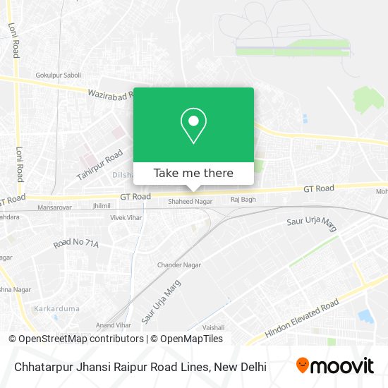 Chhatarpur Jhansi Raipur Road Lines map