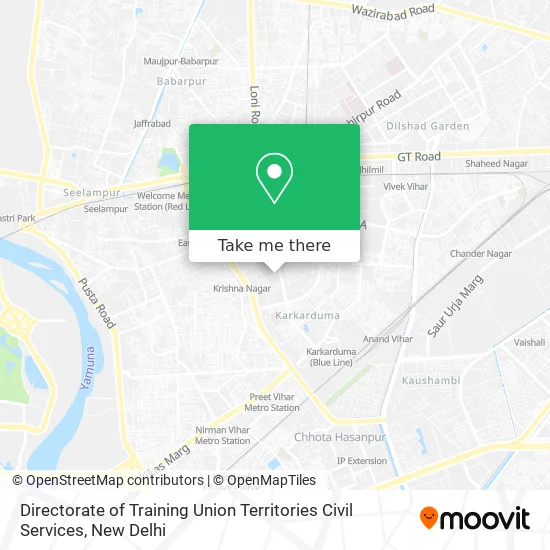 Directorate of Training Union Territories Civil Services map
