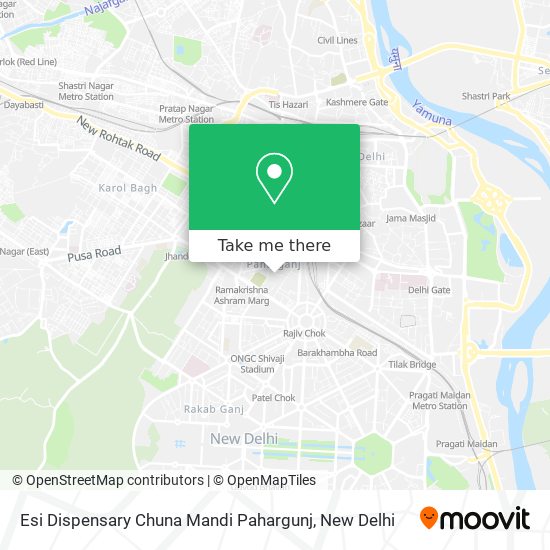 Esi Dispensary Chuna Mandi Pahargunj map