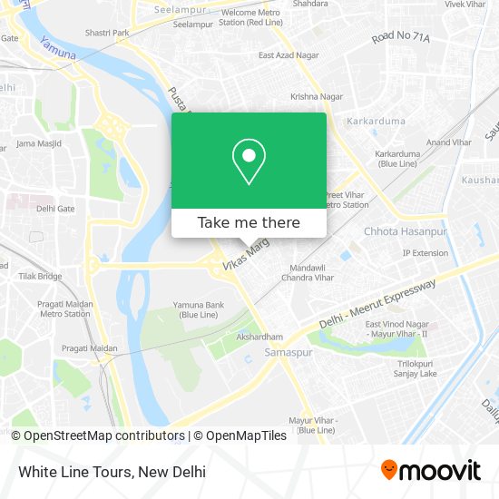 How to get to White Line Tours in Delhi by Metro, Bus or Train?