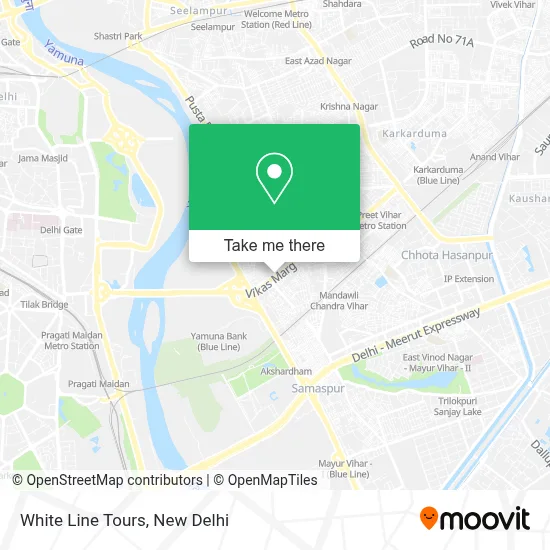 White Line Tours map