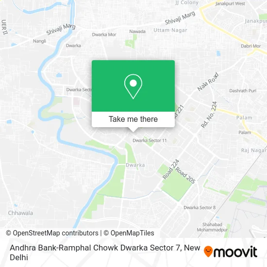 Andhra Bank-Ramphal Chowk Dwarka Sector 7 map