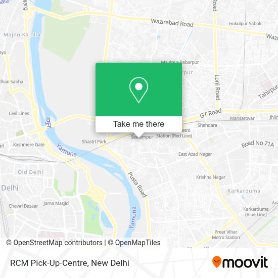 RCM Pick-Up-Centre map