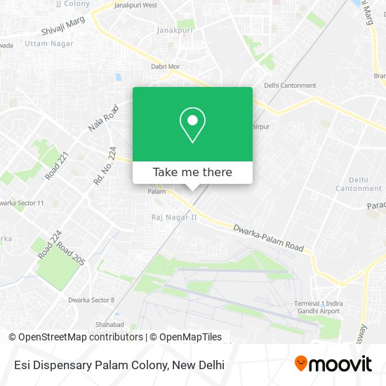 Esi Dispensary Palam Colony map