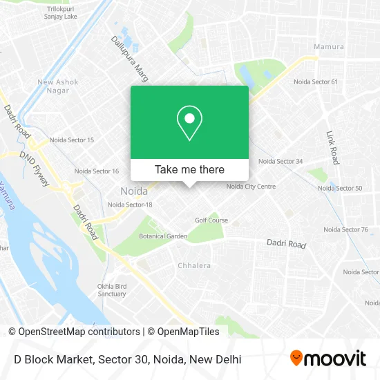 D Block Market, Sector 30, Noida map