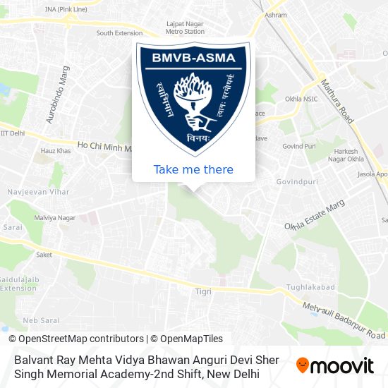 Balvant Ray Mehta Vidya Bhawan Anguri Devi Sher Singh Memorial Academy-2nd Shift map