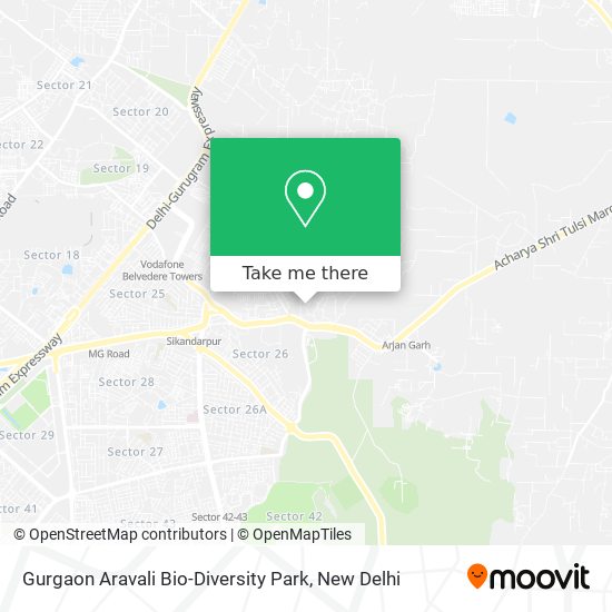 Gurgaon Aravali Bio-Diversity Park map
