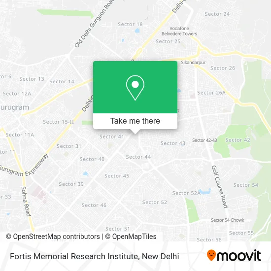 Fortis Memorial Research Institute map