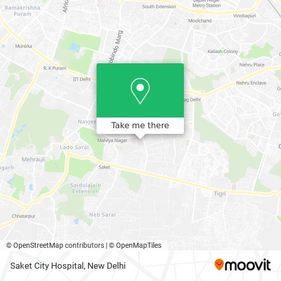 Saket City Hospital map