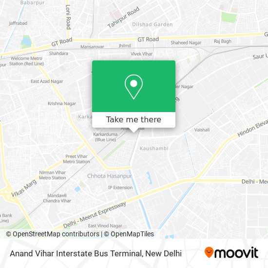 Anand Vihar Interstate Bus Terminal map