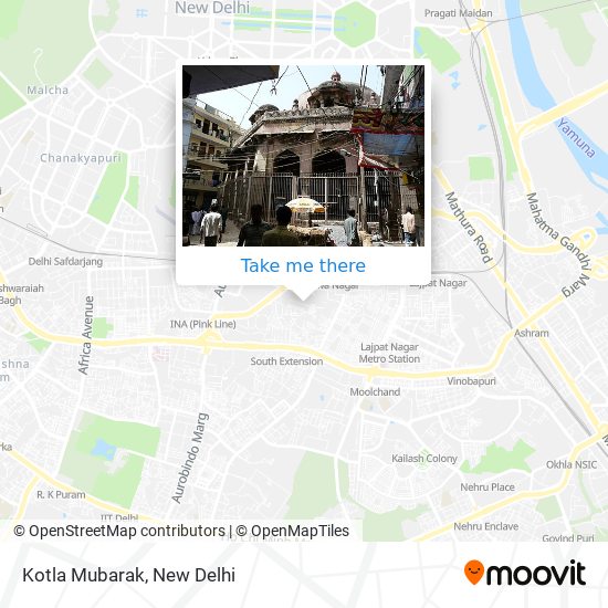 How to get to Kotla Mubarak in Delhi by Bus, Metro or Train?