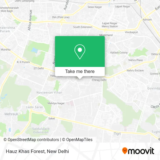 Hauz Khas Forest map